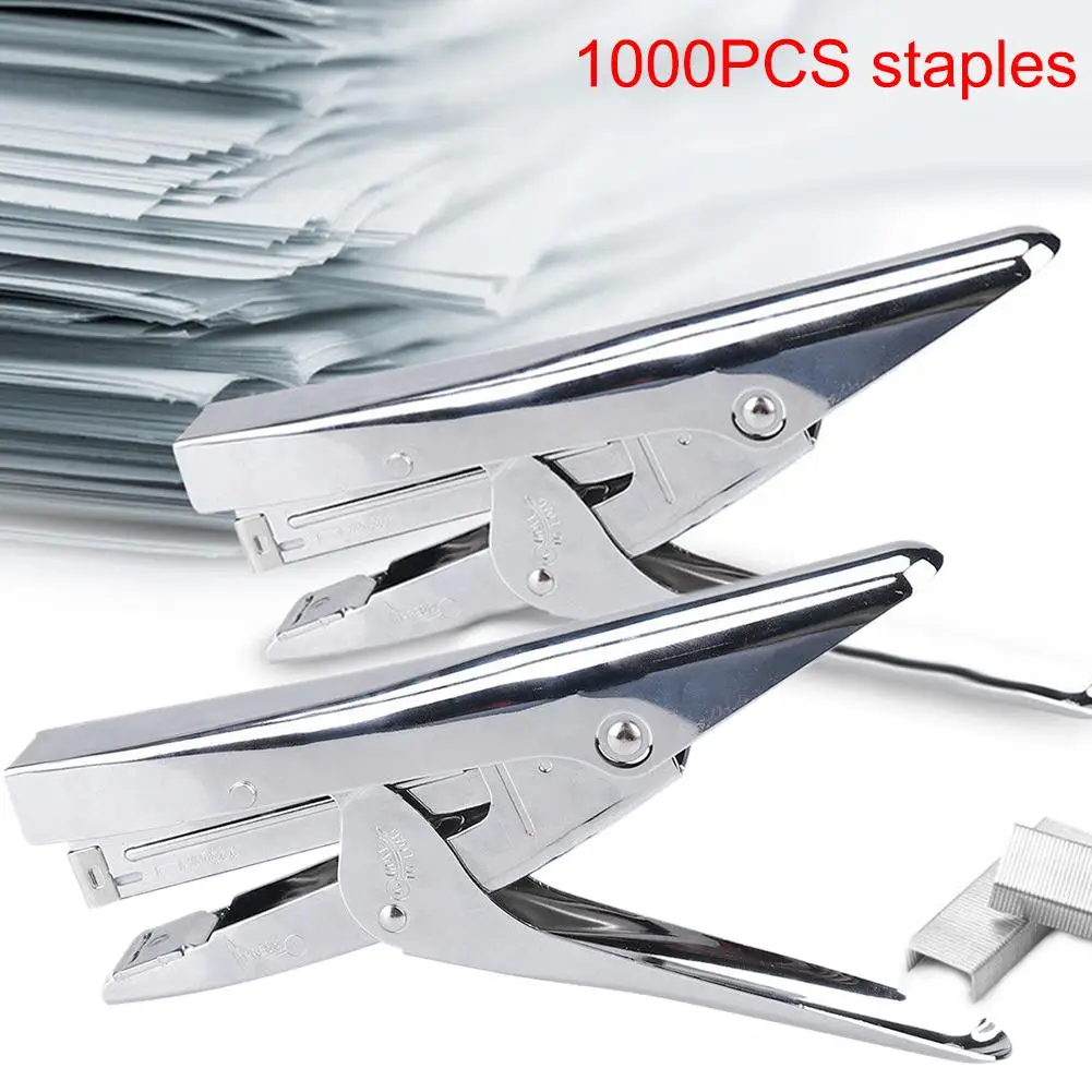 

Stainless Steel Handheld Binding Stapling Metal Stapler with 1000Pcs Staples School Office Supplies