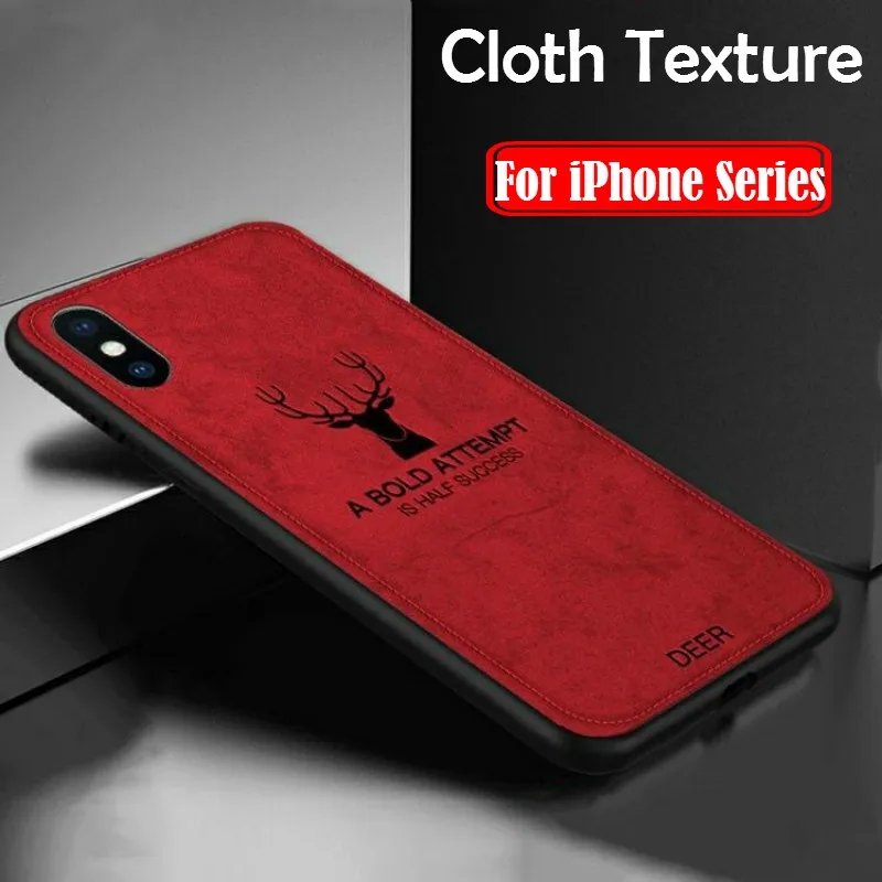 

Silicone Fabric Bat Cloth Deer Covers for iphone11 Pro max XR X XS phone case for iphone 7 8 plus leather tpu back cover coque