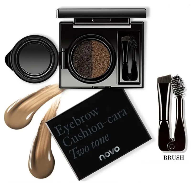 

Two-color Air Cushion Eyebrow Cream Folding Eyebrow Brush Waterproof And Durable Easy To Color Double Liquid Texture Cosmetics