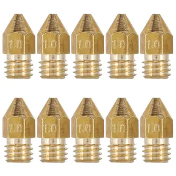 

10Pcs 1mm Extruder Nozzle Brass Extruder Nozzle 1.75mm for Mk8 3D Printer Accessory 2019
