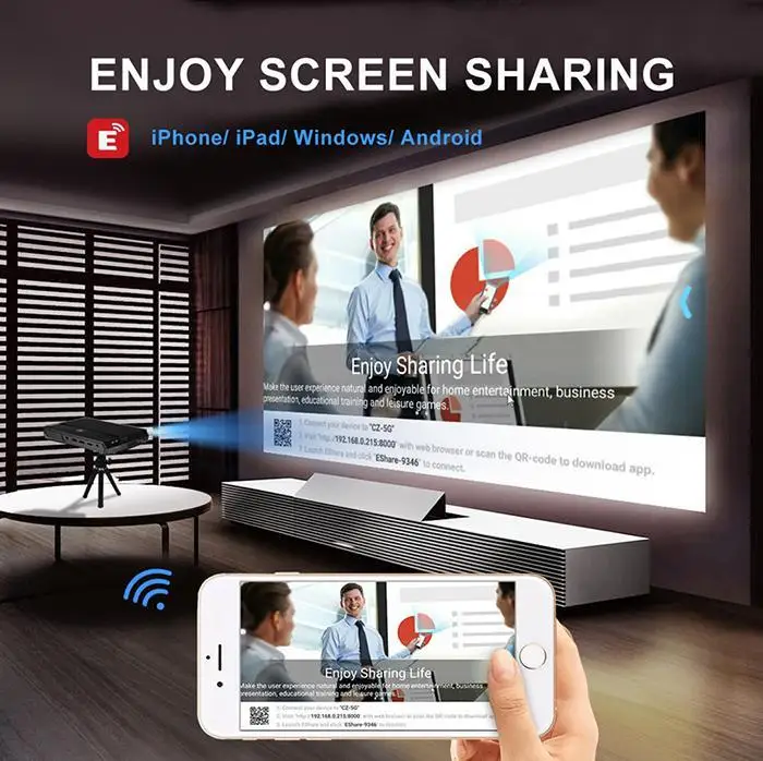 h96 max Projector Smart Home Theater 8core S912 2G 16GB Android 6.0 Bluetooth4.1 speaker 160 lumens LED Mini Projector tv player