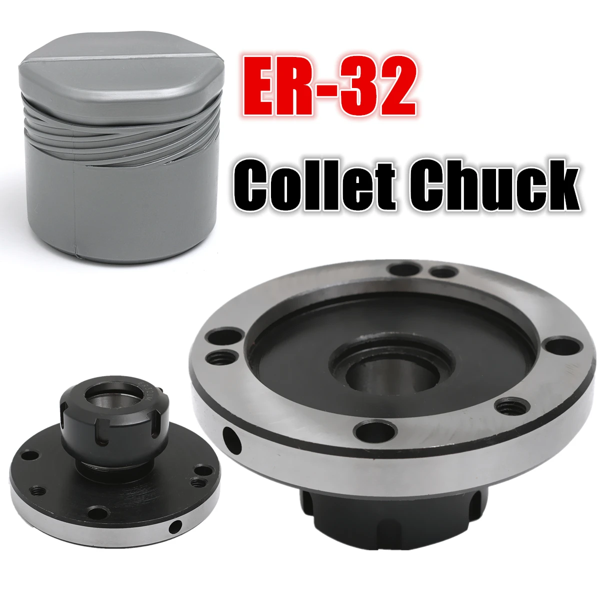 

WOKLE ER-32 Collet Chuck Carbide Steel 100MM DIAMETER Compact Lathe Tight Tolerance For Milling Engraving Lathe Tool