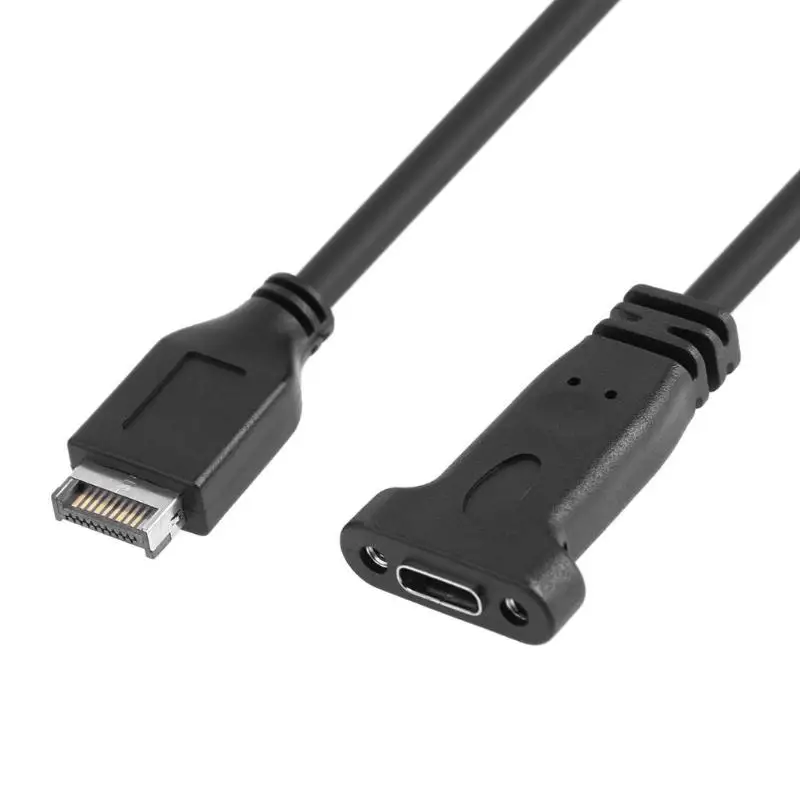 0.5m USB3.1 Front Panel Header Type E Male to USB C Type C Female Extension Wire Adapter Cable