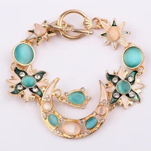 1 шт. браслет винтажная Луна Мода темперамент креативный ремешок браслет с драгоценными камнями ювелирные изделия для женщин девушек Дамы