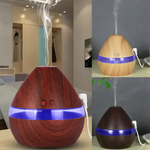 

Wood Grain Ultrasonic Aromatherapy Essential Oil Diffuser Quiet Humidifier 300ml USB Gadgets