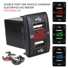 Автомобильный двойной USB порт зарядное устройство адаптер светодиодный ночной дисплей зарядное устройство розетка для samsung Galaxy S10e светодиодный вольтметр адаптер питания