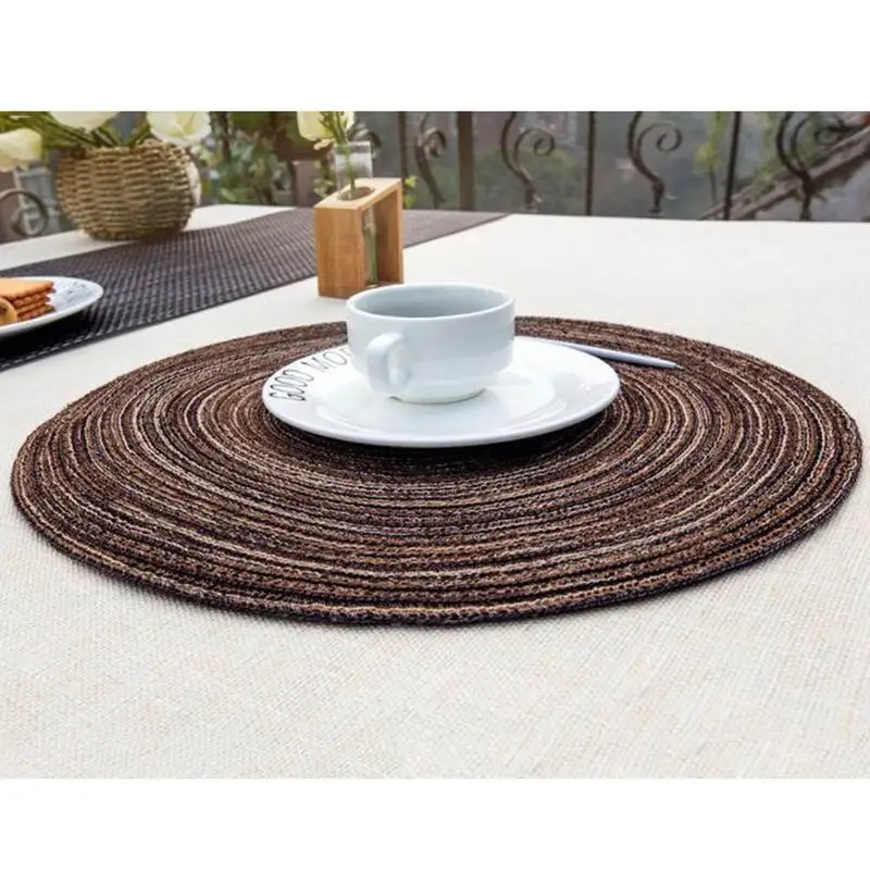 Placemat Pad Coasters Kitchen Table Mats For Dining Table Tableware Pad Hand-made Cotton Rope Woven Bowl Coaster Mat