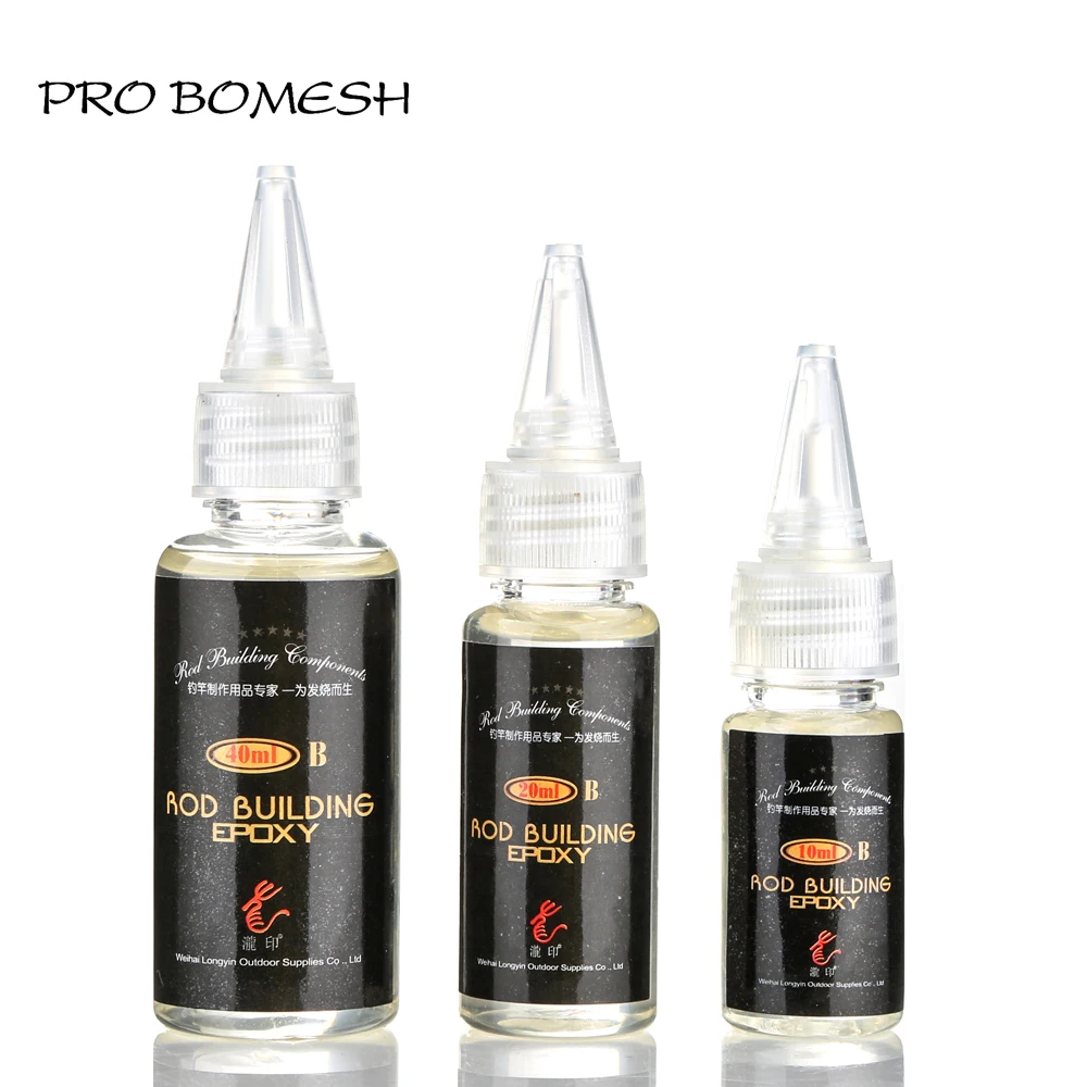 Pro Bomesh 1 Set 20ml Set 40ml Set Epoxy Resin Fishing Guide Glue Transparent DIY Fishing Rod Building Component Repair Kit