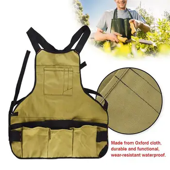

Thick Waterproof Practical Tool Apron with Eight Pockets for Canvas Workshop Pottery Craftsman Carpenter Gardening Unisex
