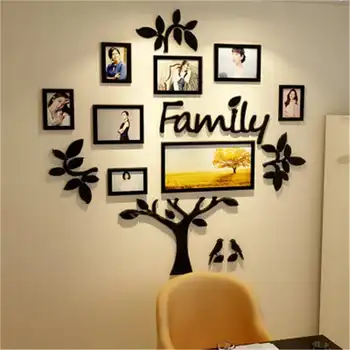 

3D Arcylic DIY Family Photo Frame Tree Wall Sticker Home Decor Bedroom Art Picture Frame Wall Decals Poster S/M/L/XL
