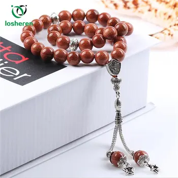 

LOSHEREN Natural Gold Sand Stone Tesbih Islamic Prayer Beads Tasbih Muslim Rosary Misbaha Tasbeeh Sibha For Ramadan Gifts