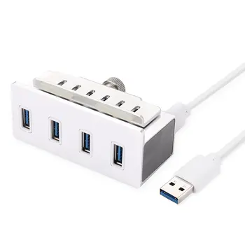 

USB 3.0 Clamp Hub Premium Aluminium 4-port Hub of Adjustable Clip Buckle for iMAC Slim Unibody All-in-one Desktop or any PC