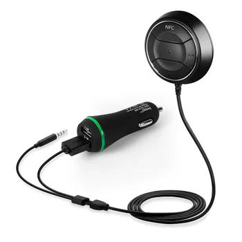 

Bluetooth 4.0 Hands Free Car kit Music Receiver with NFC Function+3.5mm AUX Receiver Music Aux 2.1A USB Car charger 20set