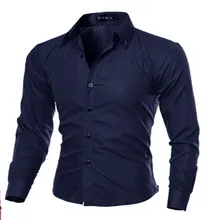 Роскошные мужские стильные повседневные с v-образным вырезом модные сексуальные рубашки Slim Fit рубашки с длинным рукавом Формальные Топы Новые