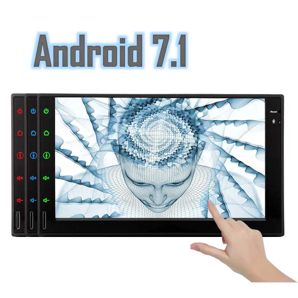 Clearance Developed Android 7.1 OS OCTA Core 7 inch in Dash 2Din Car Stereo Head Unit Deck GPS Navigation Car Stereo 1024*600 Touch Screen 3