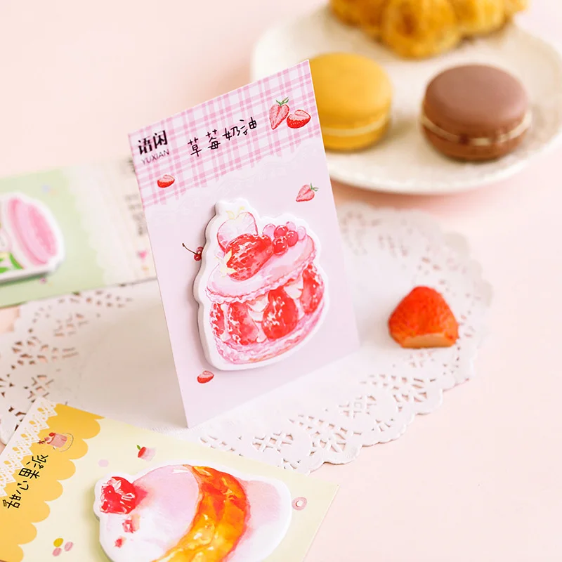 30 листов Kawaii торт блокноты для записей милые Липкие заметки Творческий напиток