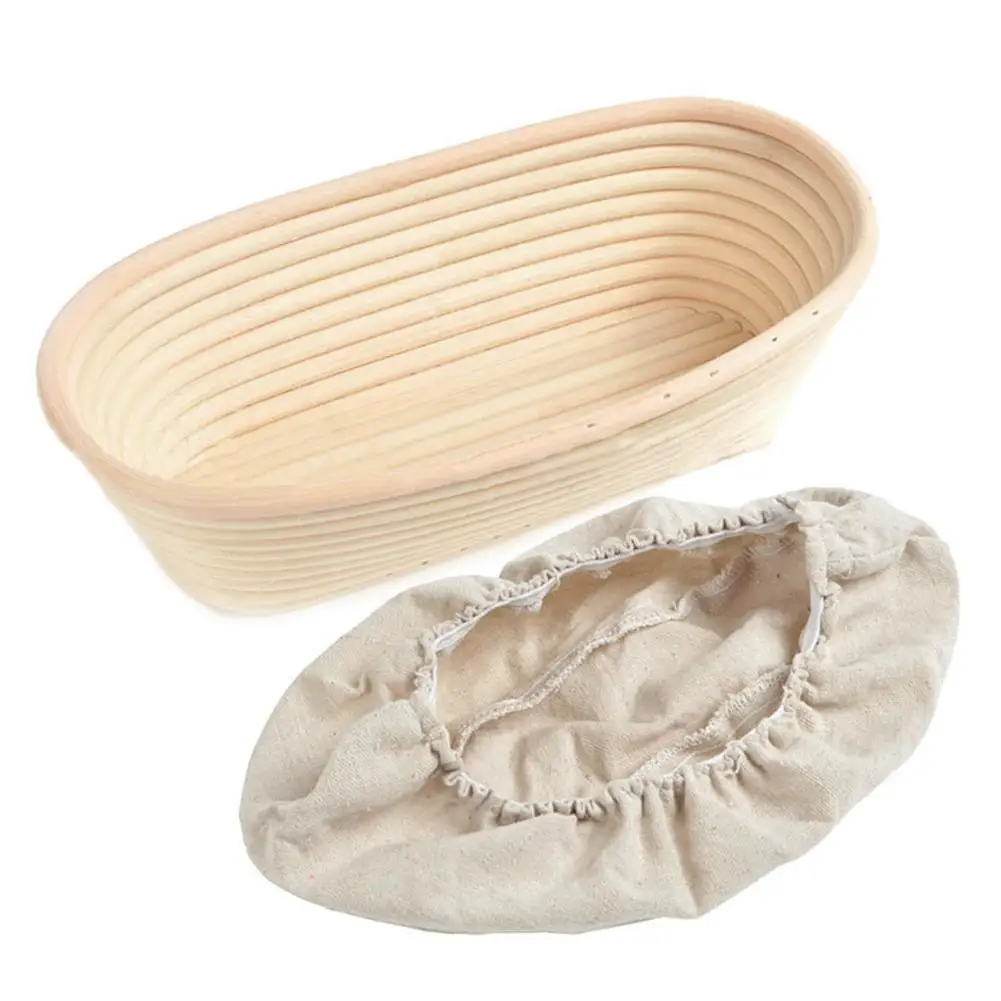 

Oval Storage Box Waterproof Bread Proof Rattan Basket And Pad Combination Household Kitchen Accessories 2019 New