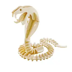 Забавные DIY 3D сборки деревянные животные змея Развивающий пазл игрушка для детей и взрослых