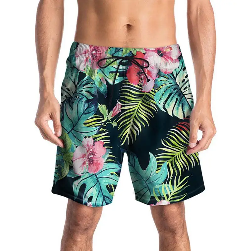 

Men's Casual Sports Shorts Quick Drying 3D Digital Plant Printing Breathable Sweat Absorbing Shorts Micro-elastic Soft Bottoms