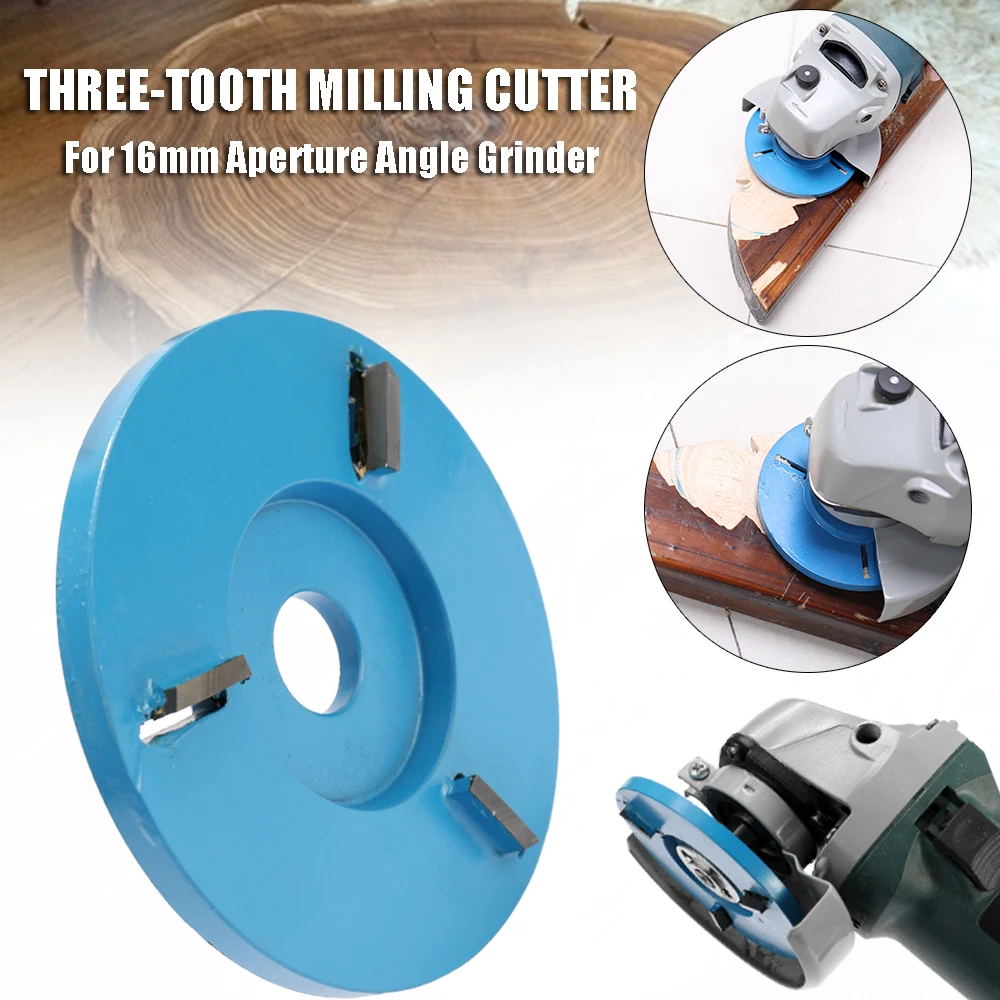 

Three Teeth Woodworking Turbo Plane Wood Carving Disc Tool Milling Cutter for 16mm Aperture Angle Grinder
