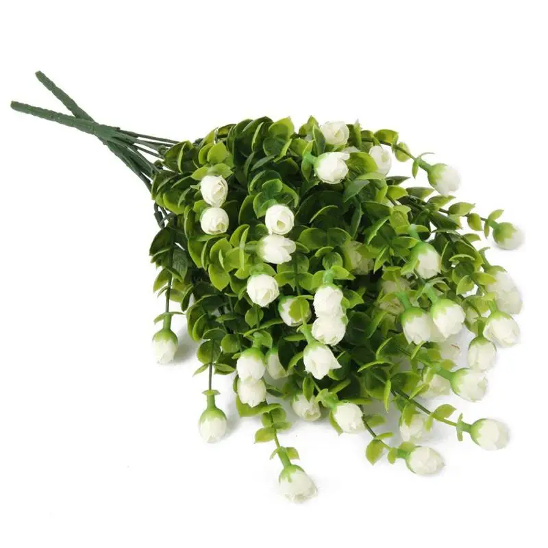 

2 Bunches of 6-Branch Artificial Eucalyptus Plant Flowers Home Decor White