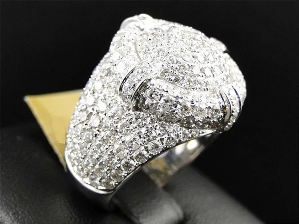 Size 6-12 Men's Hip Hop Punk Shiny Iced Out Full Zircon Signet Rings Europe Male Rhinestone Rings Exquisite Gifts Jewelry