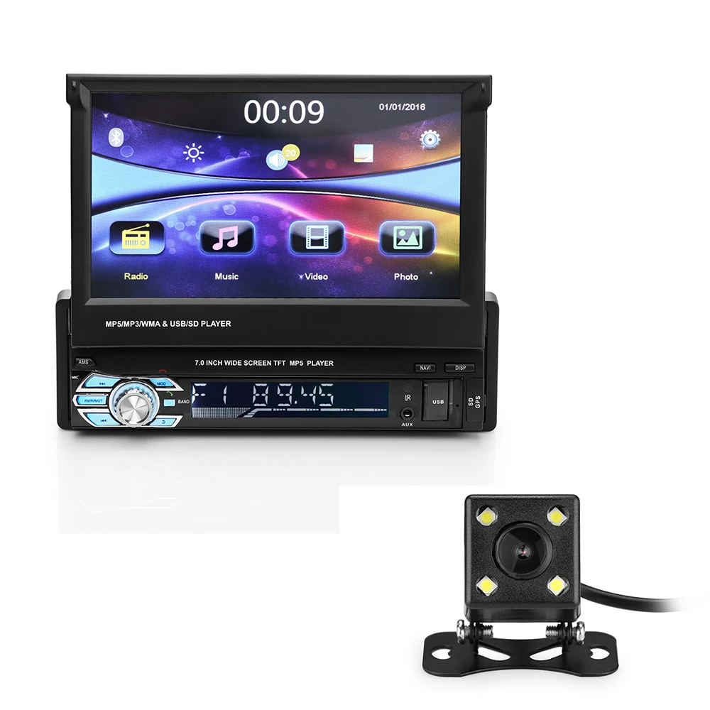7 Inch Auto Radio Player Telescopic Large Screen GPS Bluetooth Car MP5 Vehicle DVD FM/MP5 Support Hands-Free Call |