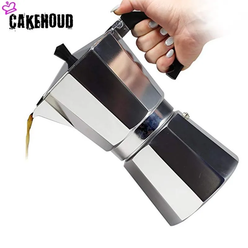 CAKEHOUD Aluminum Mocha Coffee Pot Home Office Hot Coffee Tea Set Hand