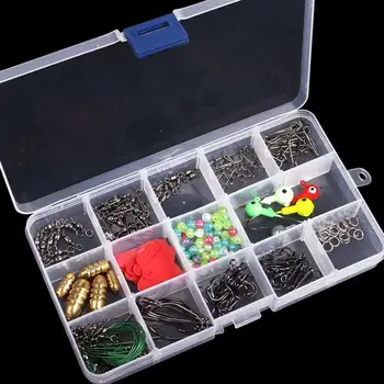 

80pcs/box Fishing Rig Kit Character Rings Beads Bullet Copper Crank Hooks Double Circle Fishing Accessories Set
