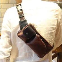 Новая модная стильная искусственная кожа Crazy Horse Мужская нагрудная сумка Повседневная маленькая поясная сумка через плечо сумка для отдыха и путешествий мини-сумка