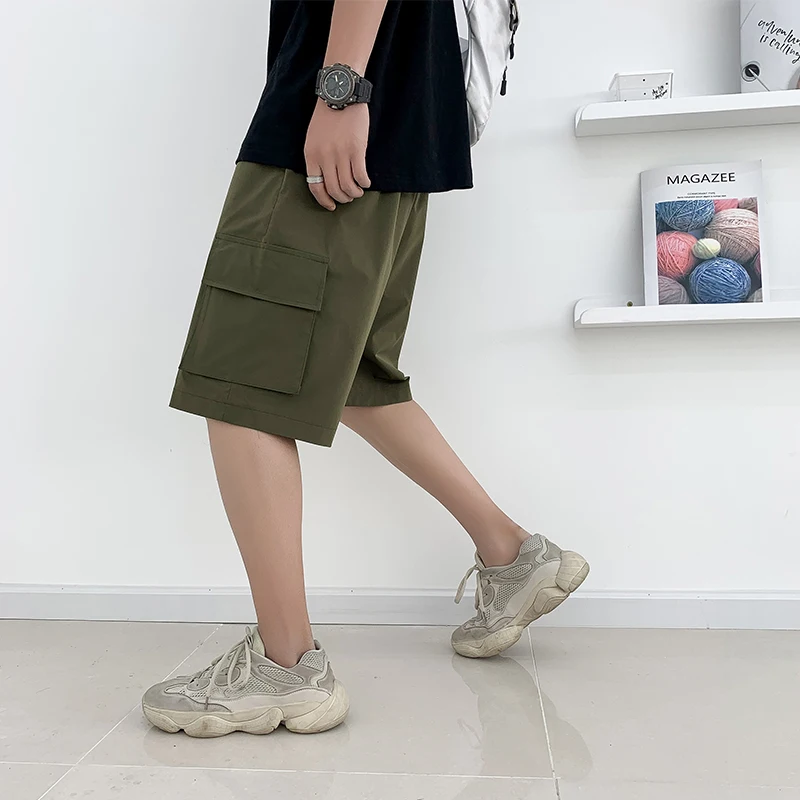 Летние новые рабочие Стильные шорты мужские модные однотонные Прямые повседневные шорты мужские уличные трендовые свободные шорты в стиле хип-хоп