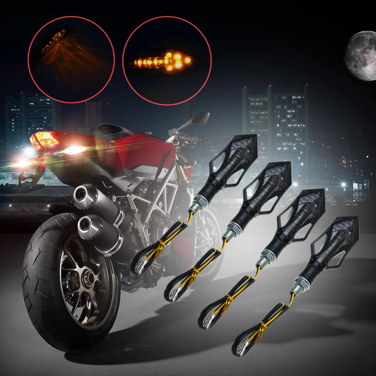 Best For Honda Yamaha Suzuki 4pcs DC12V Universal Amber 9LED Motorcycle Turn Signal Light Street Bike Chopper Indicator Lamp