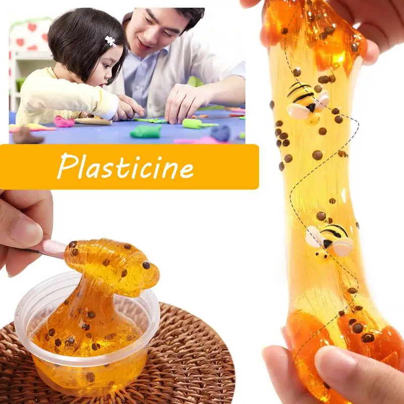 

Children DIY Color Plasticine Decompression Toy Clay Crystal Mud Bee Honey Milk Glue Marshmallow Brain Game For Kid 60ML