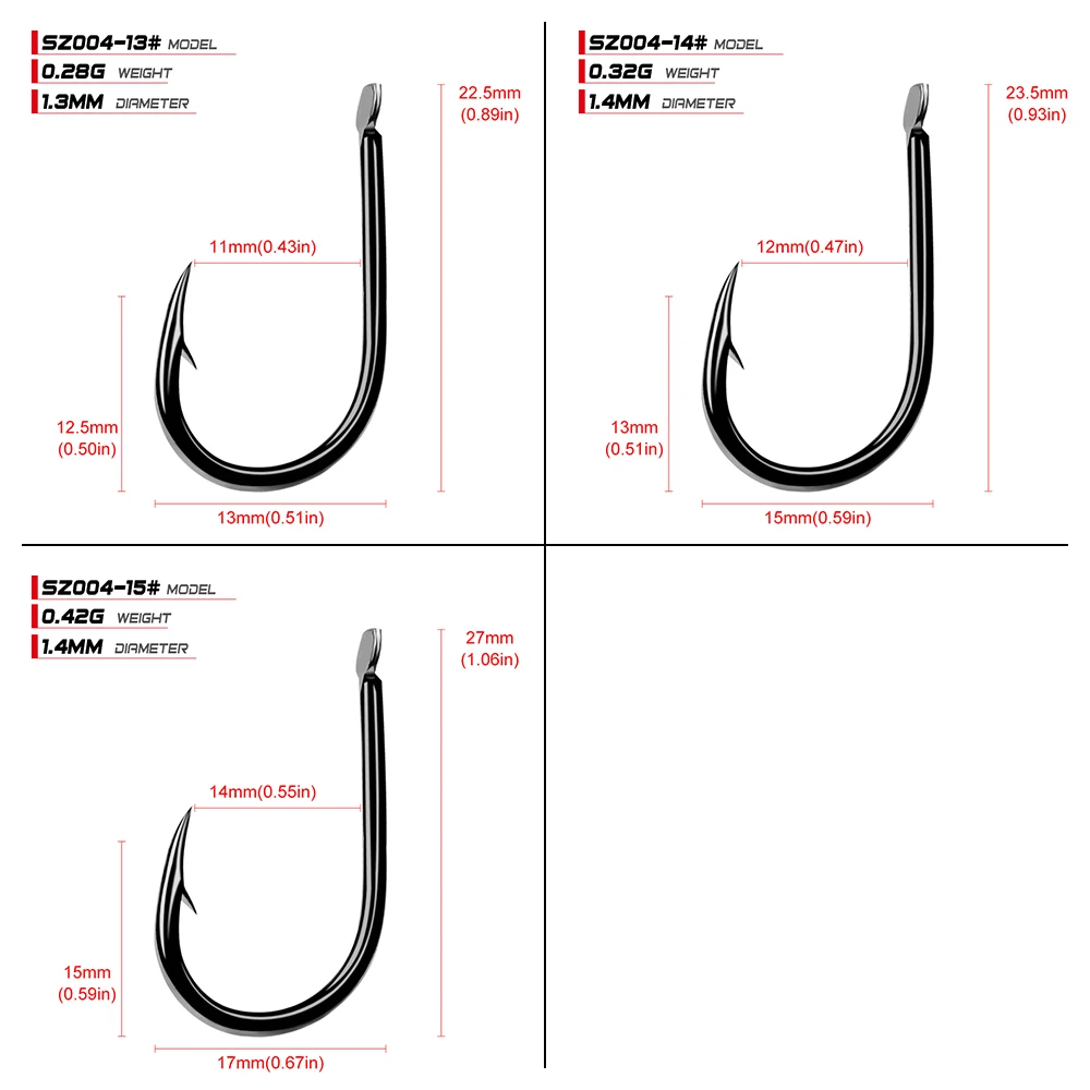 200pcs 1#-15# Single Fishing Hook Iseama Fishhook High Qulity Barbed Worm Hook Carp Fishing Gear Black Carbon Steel