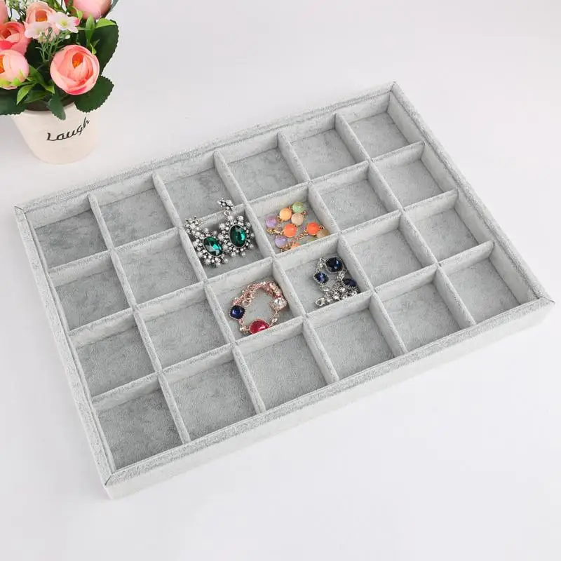 5 Style Jewelry Box Storage Gray Earring Ring Bracelet Necklace Brooch Trinket Box Casket Jewelry Organizer Display Case