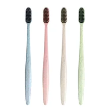 Пшеничная соломенная мягкая бамбуковая угольная зубная щетка черная зубная щетка уход за полостью рта для детей и взрослых