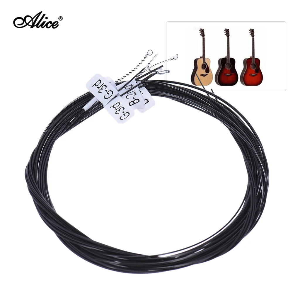 Алиса AC136BK H 6 шт./компл. (.0285 .044) жесткое натяжение черные нейлоновые Классические