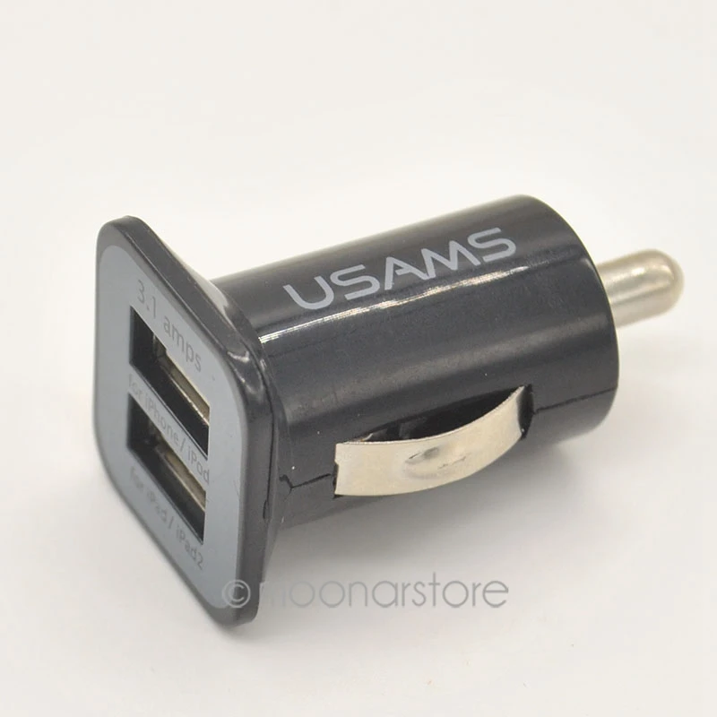 حار بيع 2-ميناء البسيطة العالمي المزدوج USB سيارة مهايئ شاحن رصاصة 5 V 2.1A + 1A لباد فون بود لبلاك بيري الهاتف الذكي #3