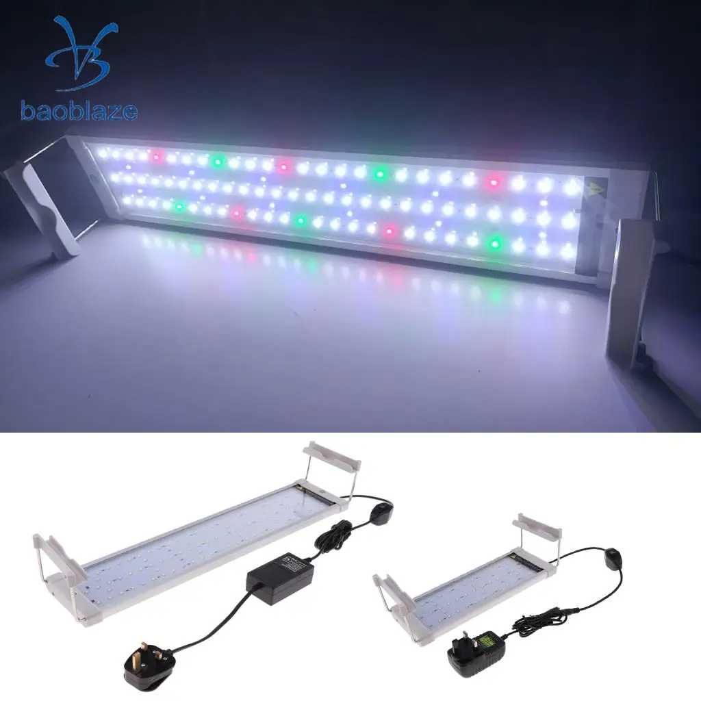 

28/50cm 2835 SMD Aquarium LED Light Fish Tank Lamp Multi-Color Lighting UK Plug