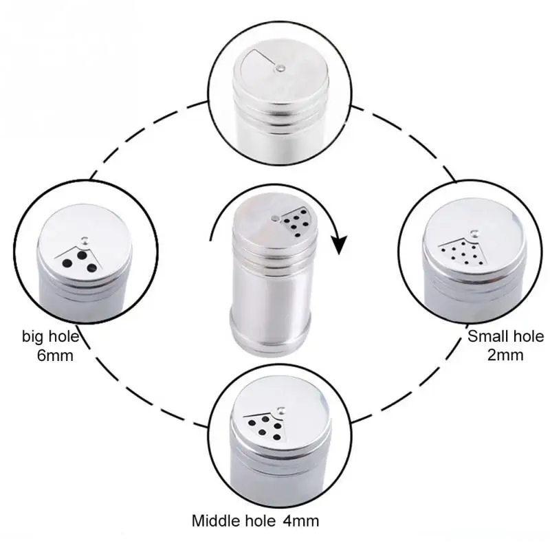 Бутылка для приправ из нержавеющей стали, шейкер для перца, соль с Вращающейся Крышкой для специй