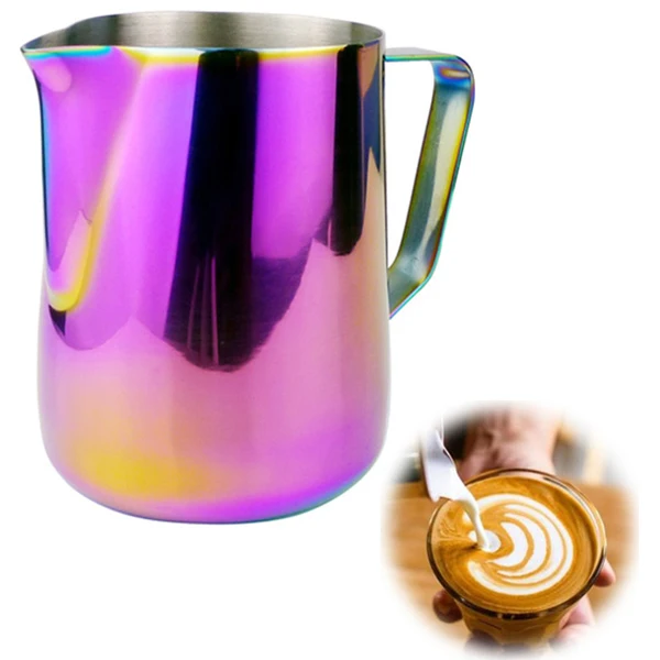 Кувшин для молока из нержавеющей стали, кувшин для вспенивания, вытяжной цветочный стакан, вспениватель молока для кофе, латте, художественный инструмент для вспенивания молочной пены, кофейная посуда