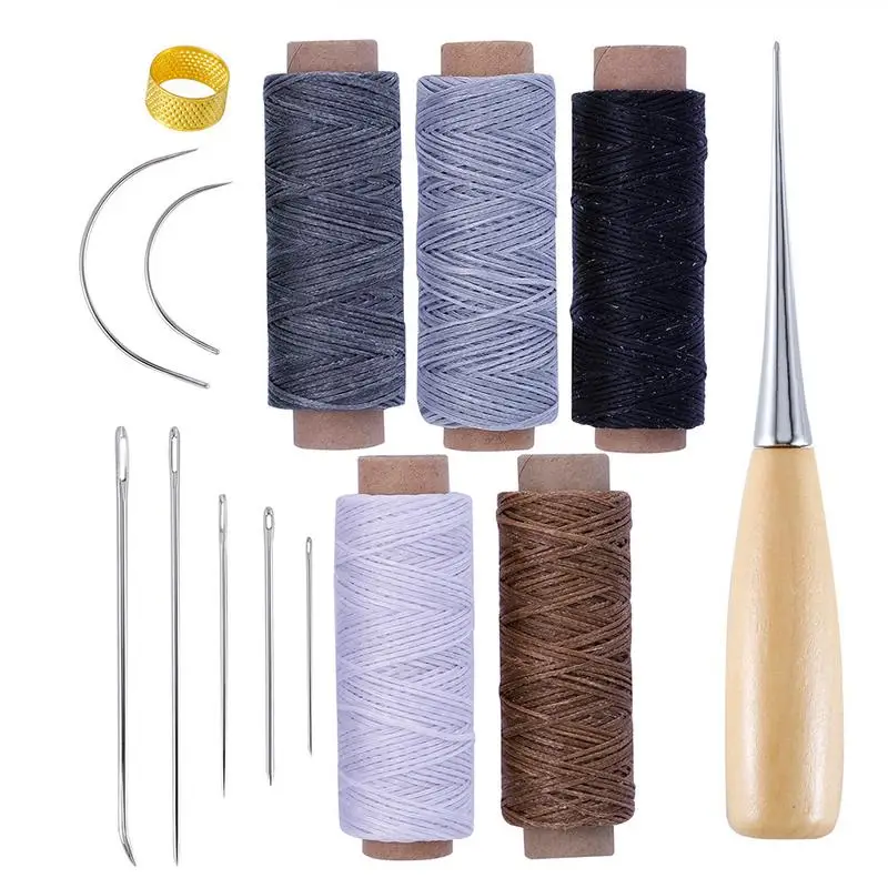 

Leather DIY Tool Set Craft Tool Hand Sewing Needle Waxed Thread Cord Drilling Thimble Repair Tool Prefect Repair Kit For Carpets