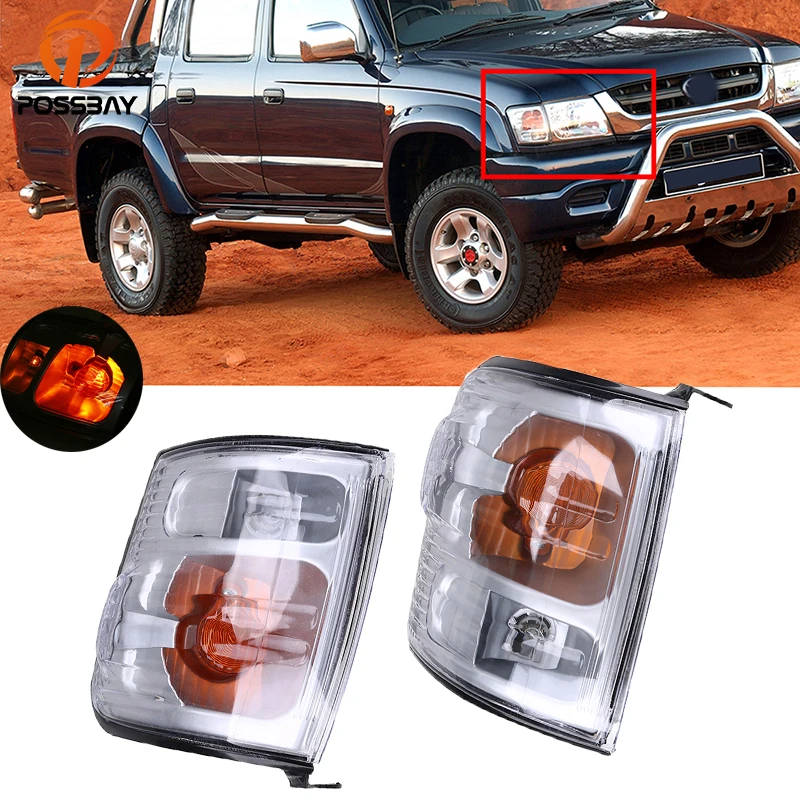 

POSSBAY Front Corner Turn Signal Light for Toyota Hilux 2001 2002 2003 2004 2005 Facelift Clear Lens Amber Indicator Lights