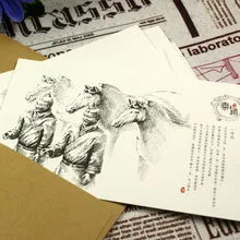 1 шт. Сиань открытка эскиз Qin Lan ручная роспись терракотовые воины 8 карт можно отправить