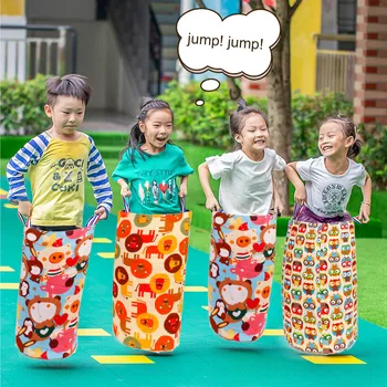 

Kids Cute Colorful Cartoon Pattern Potato Sack Race Game Bags Jumping Bag Toy Outdoor Activity Sports Balance Training Toy