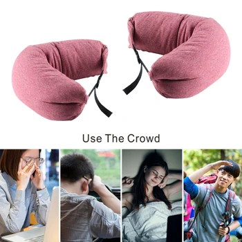 

Adjustable Buckle Twist Memory Foam Neck Pillow Bendable Roll Pillow For Chin Lumbar Leg Support Travel Train Trip Home