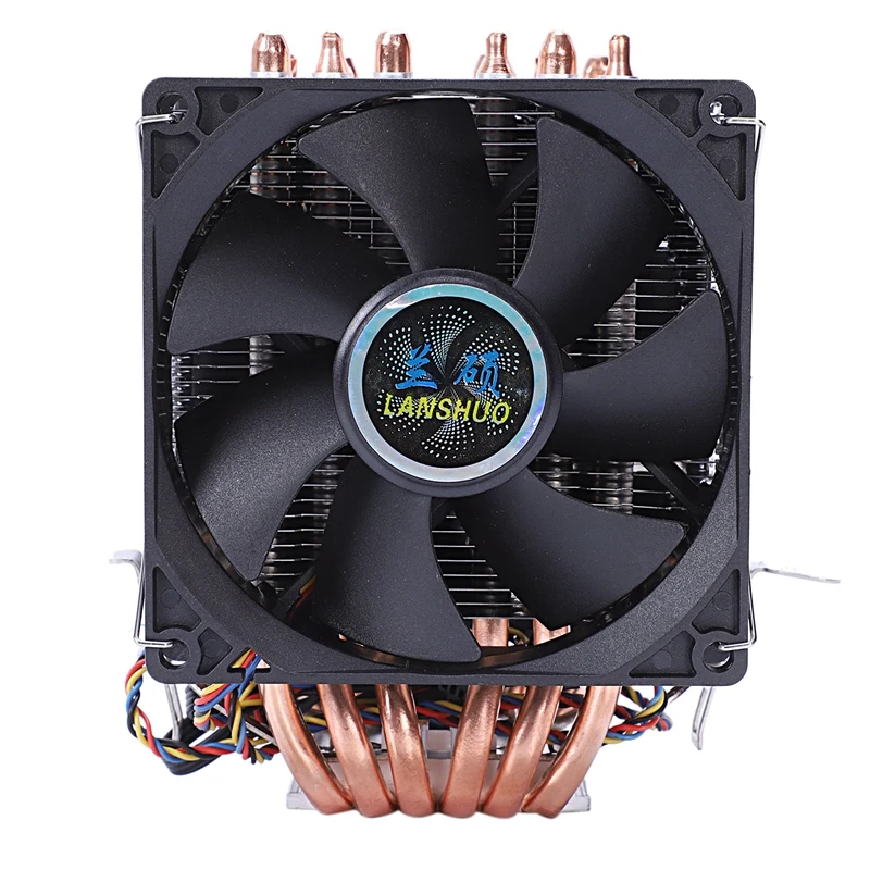 Lanshuo 6 тепловая труба 4 провода без света три вентилятора ЦП вентилятор Радиатор кулер теплоотвод для Intel Lga 1155/1156/1366 охладитель тепла