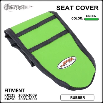

Green And Black Rubber Ribbed strip-type Motorcycle Gripper Soft Seat Cover Moto Parts For KAWASAKI KX125 KX250 2003-2009