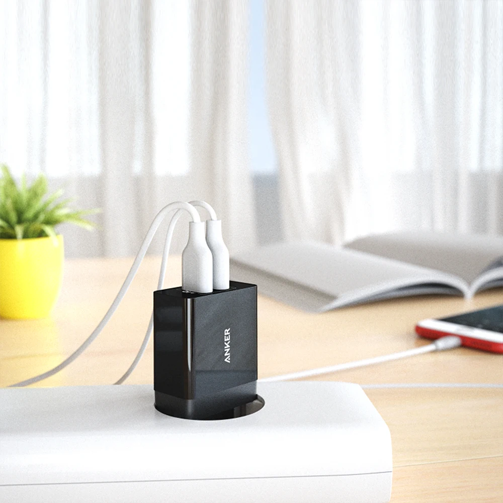 Сетевое зарядное устройство Anker PowerPort 2 24W Port USB Charger официальная гарантия быстрая
