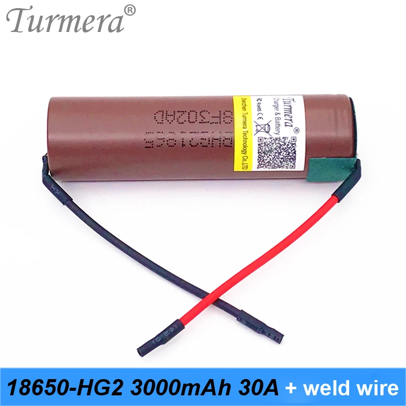 battery 18650 hg2 18650 3000mah battery 30a rechargeable 18650 battery soldering wire for shura screwdriver tool battery Turmera battery 18650 hg2 18650 3000mah battery 30a rechargeable 18650 battery soldering wire for shura screwdriver tool battery Turmera